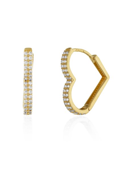 Sonis Silver Cercei din aur 585 / 14K cu cubic zirconia, transparentă