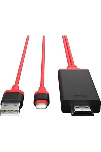 OEM Προσαρμογέας Lightning σε HDMI Αρσενικό/Αρσενικό Κόκκινο