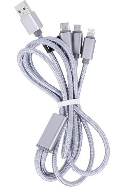 Max Life Maxlife Καλώδιο 3 σε 1 USB - Lightning + USB-C + MicroUSB 1,0 μ. 2,1...