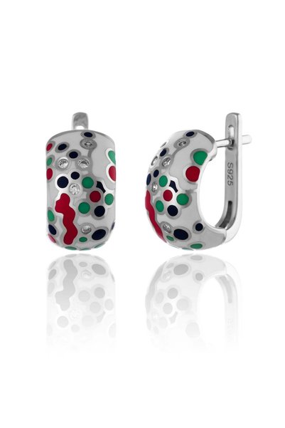 Sonis Silver Cercei din argint 925 rodiat cu cubic zirconia și email, multico...