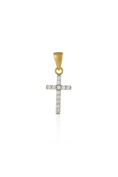 Sonis Silver Pandantiv tip Cruce, din aur 585 / 14K cu cubic zirconia, transp...