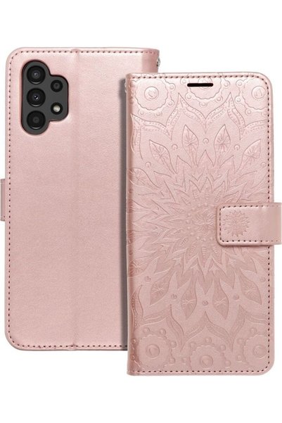OEM Θήκη Mezzo Book Case για Samsung A13 4G Μάνταλα Ροζ Χρυσό