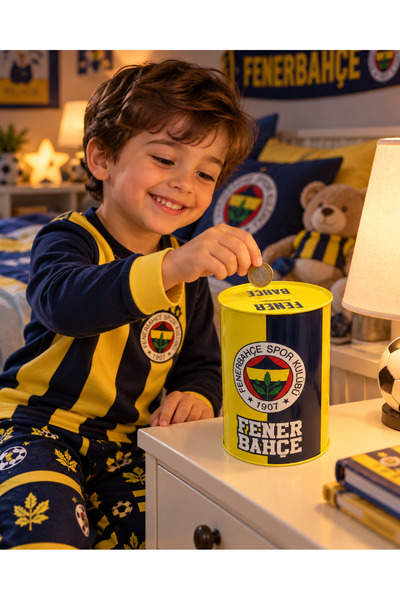 Fenerbahçe Lisanslı Resmi Kulüp Bandrollü Metal Taraftar Kumbarası 16 cm x 11 cm