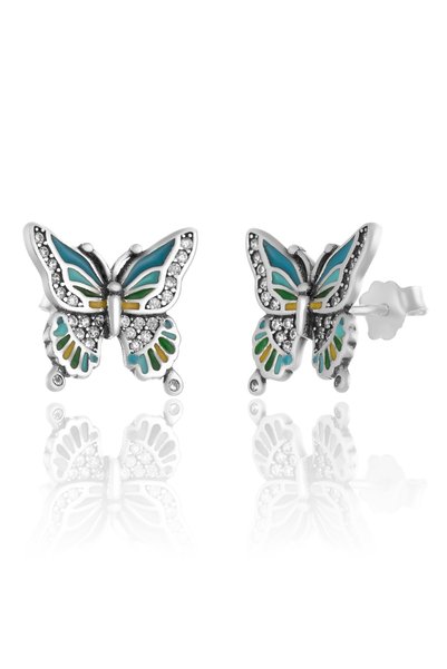 Sonis Silver Cercei din argint 925 rodiat cu cubic zirconia și email, multico...