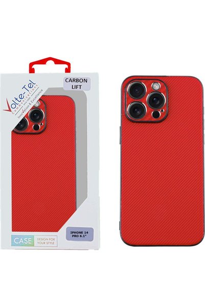 Volte-Tel Θήκη iPhone 14 Pro 6.1'' Carbon Lift Πλήρης Προστασία Κάμερας ΚΟΚΚΙΝΗ