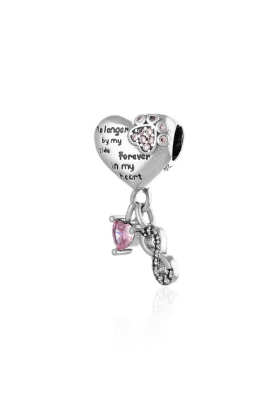 Sonis Silver Talisman din argint 925 rodiat cu zirconia fațetată, roz