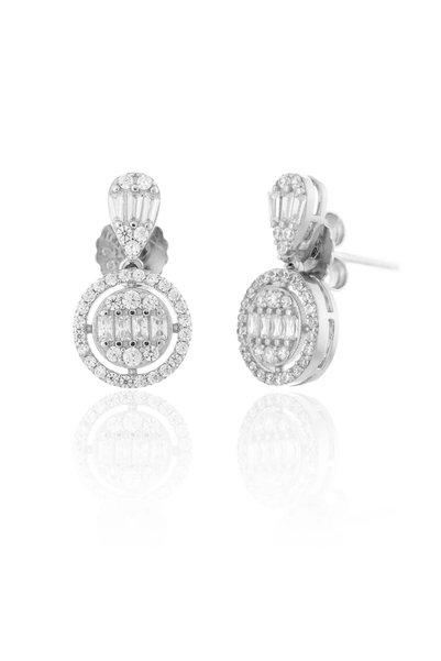 Sonis Silver Cercei din argint 925 rodiat cu zirconia fațetată și cubic zirco...