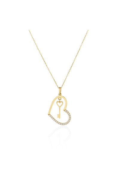 Sonis Silver Lanț cu pandantiv, din aur 585 / 14K cu cubic zirconia, transpar...