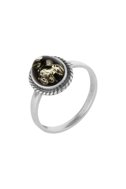 Sonis Silver Inel din argint 925 cu chihlimbar , verde