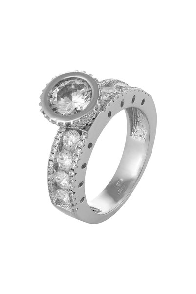 Sonis Silver Inel din argint 925 rodiat cu zirconia fațetată și cubic zirconi...