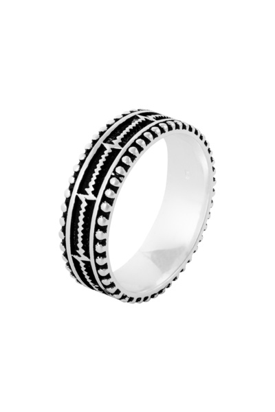 Sonis Silver Inel tip Verighetă din argint 925 cu email, negru