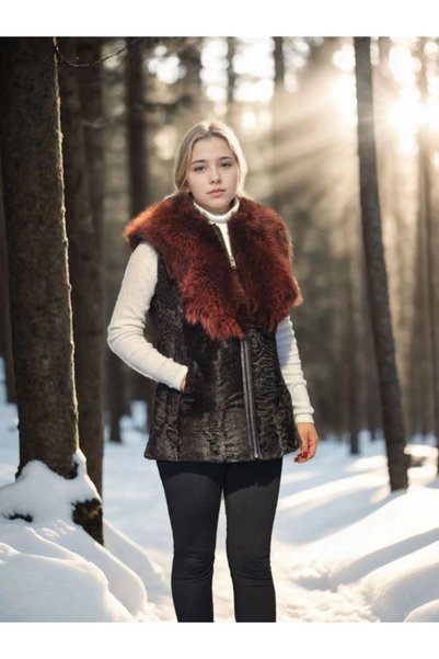 Marche Bien Marchè Bien Women's Premium Natural Sleeveless Fur - Black
