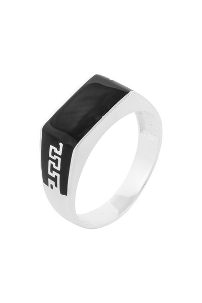 Sonis Silver Inel din argint 925 pentru bărbați cu email, negru