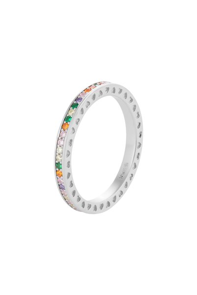 Sonis Silver Inel tip Tennis, din argint 925 rodiat cu cubic zirconia, multic...