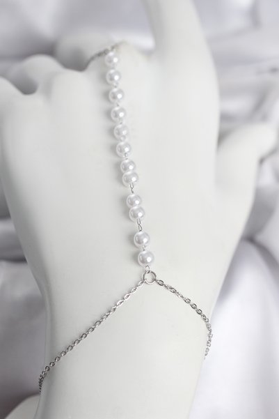 Angel Of Life 316L Steel Silver Color Row of Pearls Model Women's Shahmeran -...