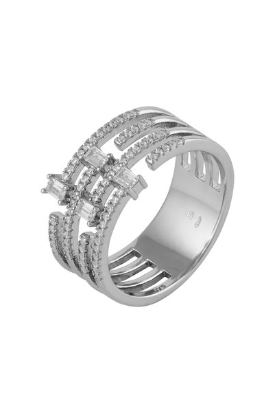Sonis Silver Inel din argint 925 rodiat cu zirconia fațetată și cubic zirconi...