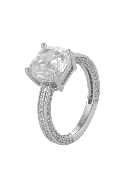Sonis Silver Inel din argint 925 rodiat cu zirconia fațetată și cubic zirconi...