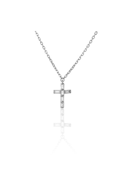 Sonis Silver Lanț din argint 925 rodiat cu zirconia fațetată, transparentă