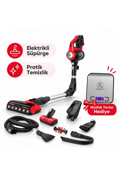 Bosch Unlimited 7 Kablosuz Dikey Süpürge mutfak tartısı Hediye(Onerous)