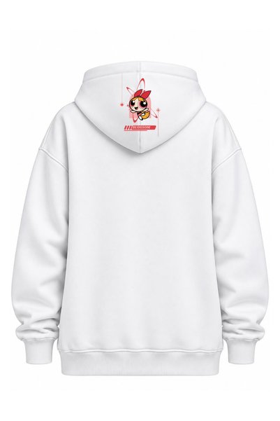 lovver Powerpuff Girls Themed Blossom, Bubbles, Buttercup Character Premium Printed Women's Sweatshirt Hat Set