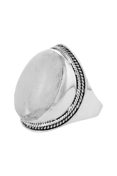 Sonis Silver Inel din argint 925 cu piatră lunii, alb cu inserții