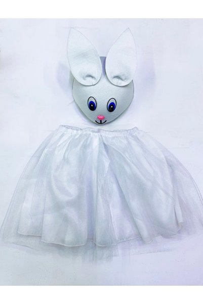 Bezos Rabbit Costume White - April 23Rd Rabbit Hat and Tutu Skirt Set 2 Pieces
