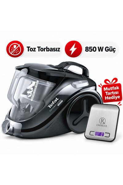 TEFAL Compact Power Cyclonic 1,5 L Kapasiteli Toz Torbasız Süpürge mutfak tartısı Hediye(Onerous)