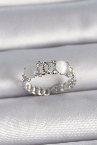 Angel Of Life Rice silver color adjustable zircon stone white enamel combined...