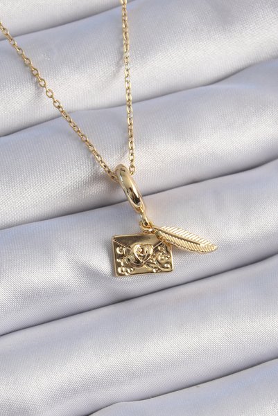 Angel Of Life 316L Steel Gold Color Heart Detail Letter Figure Charm Model Wo...