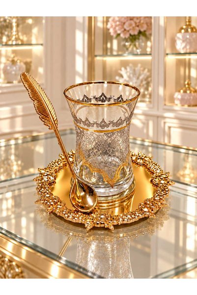 Buldem 18-Piece 0Riginal Gilded Pandocranf Modern Tea Set with Spoon