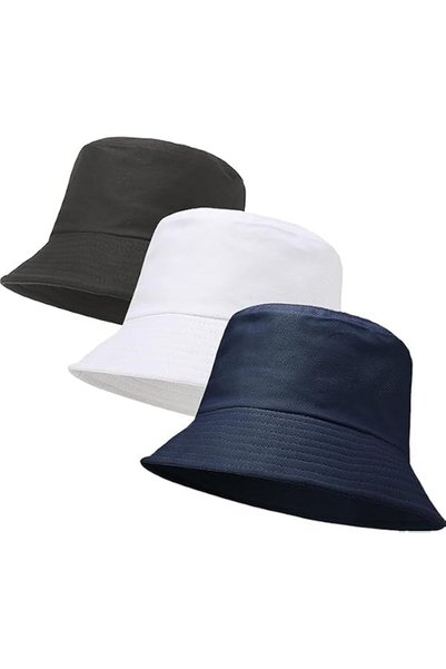 Generic Unisex Athletic Bucket Hat, 3 Pack, Solid Colors, Packable Summer Hat...