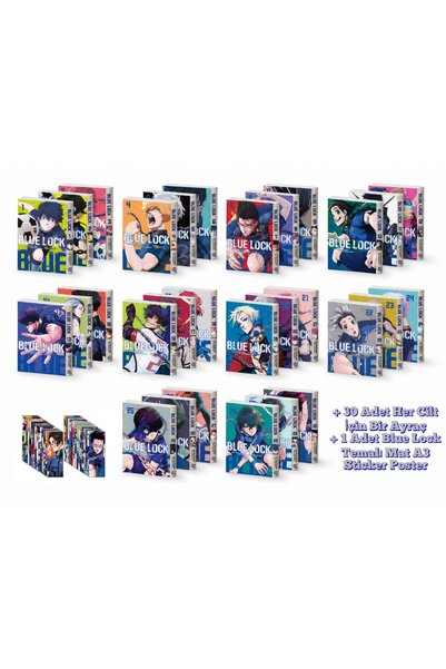 Komik Şeyler Blue Lock 1-2-3-4-5..-26-27-28-29-30. Ciltler Şömizli Türkçe Manga Seti
