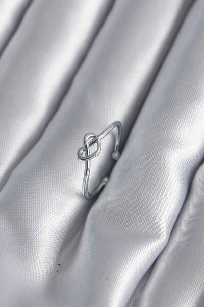 Angel Of Life Silver Color Knot Heart Model Women's Ring