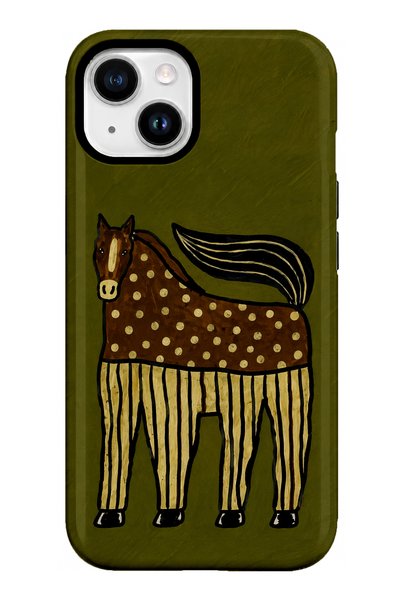 EDELFU متوافق مع iPhone 15 PLUS / 14 PLUS - تصميم حصان منقط، غطاء مزدوج الطبق...