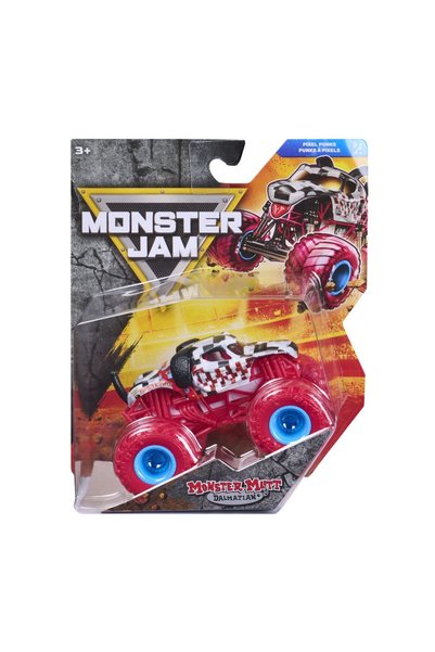 Monster Jam Pixel Punks Метална кола Monster Mutt Далматин в мащаб 1 до 64