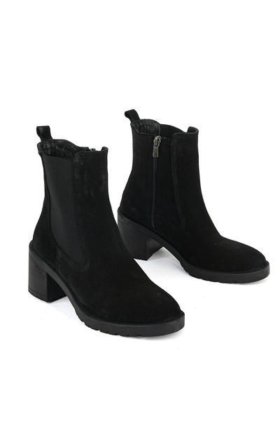 Ziya , Women's Genuine Leather Boots 1631022Z7701 Black