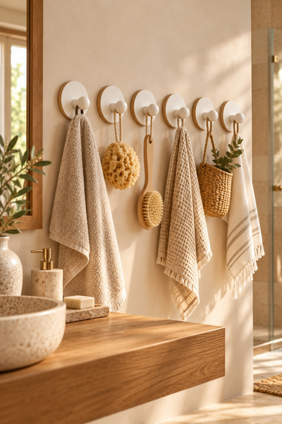 Evimzo 6'li Yuvarlak MDF Duvar Askısı Veranda Çocuk Odası Yatak Odası Banyo M...