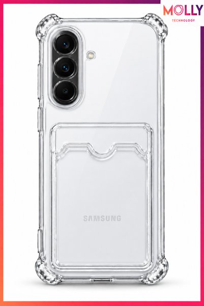 Molly Transparent Silicone Case with Reinforced Corners and Card Pocket for S...
