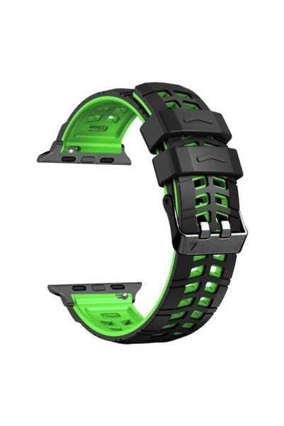 OEM Λουράκι Σιλικόνης Apple Watch 42/44/45/49mm με Μεταλλικό Κούμπωμα Μαύρο/Π...