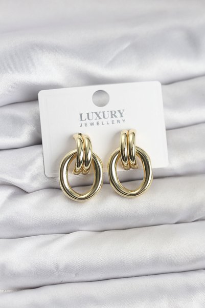 Angel Of Life Gold Color Brass Vintage Women Earrings