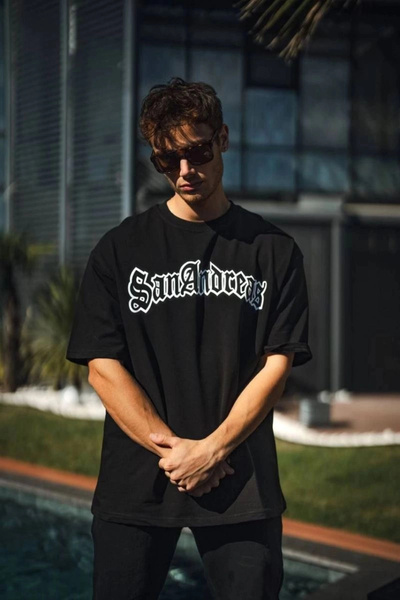 Marche Bien Men's T-Shirt Crew Neck Printed Short Sleeve T-Shirt - Black