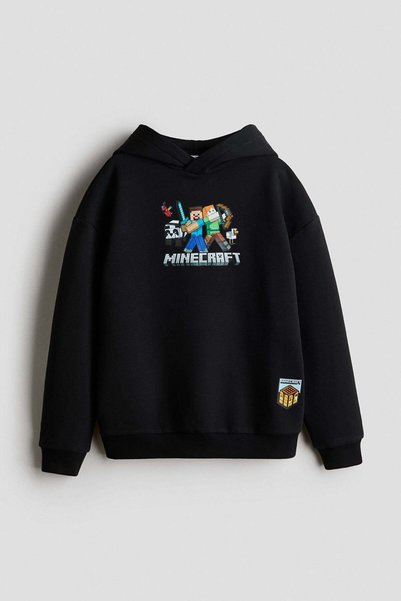 H&M Printed brushed-inside hoodie
