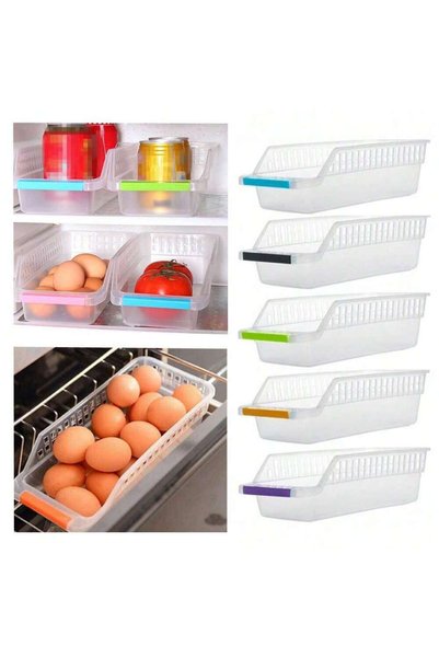 Generic Brand Set de 5 recipiente de depozitare din plastic pentru frigidere ...