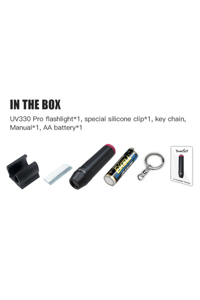 Bluejw Tank007 UV330 PRO Mini Blacklight Torchlight Aluminum EDC Hotel Househ...
