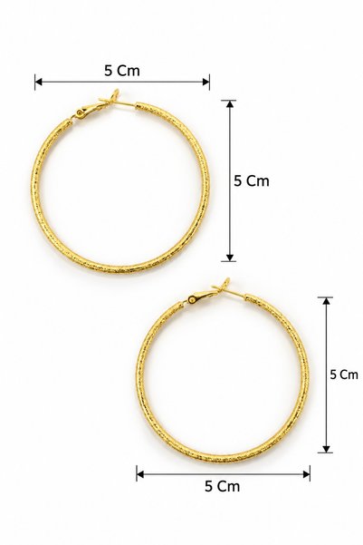 ÖZÇTAKI Steel Gold Hoop Earrings Vip Design Women's Earrings Non Tarnish Antiallergic Women's Jewelry
