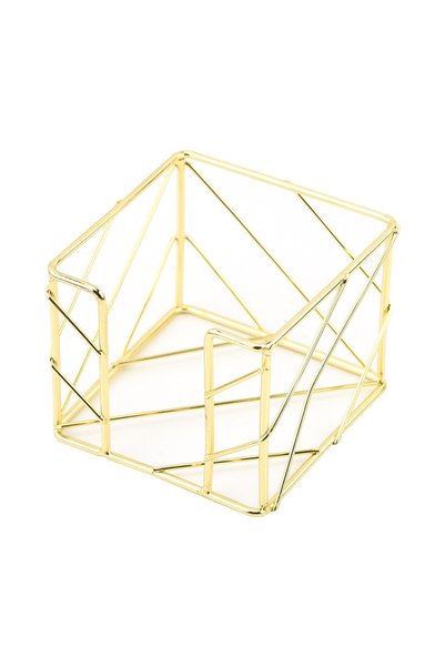 Generic Brand Metal Post-it Organizer, Creative, for Office, Gold