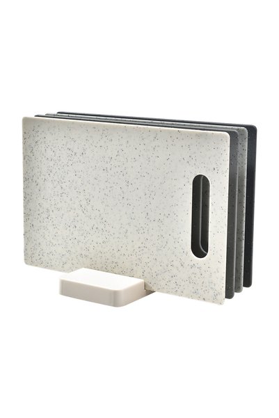 Generic Brand Комплект от 4 пластмасови дъски за рязане със стойка 28.3x18.5x...