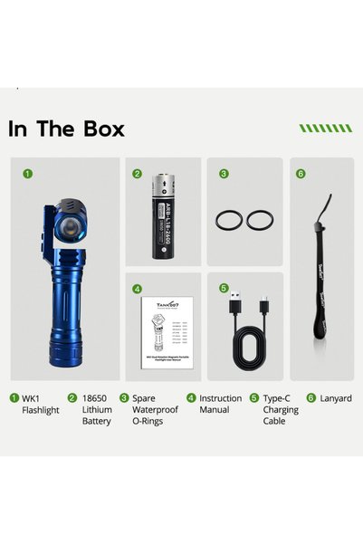Bluejw Tank007 WK1 NEW Style Portable 180° Rotatable Lamp Head Magnetic EDC F...