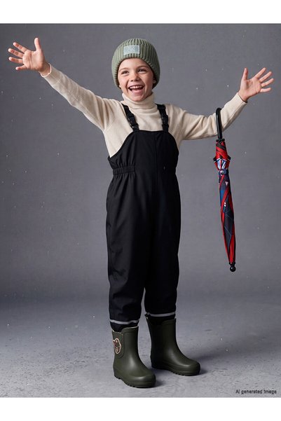 LC Waikiki NEVAVM Farkıyla LCW Kids Antrasit Düz Loose & Bol Erkek Çocuk Mont