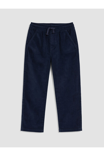 LC Waikiki Nevavm Navy Blue Regular Fit Boys' Velvet Trousers with a Difference